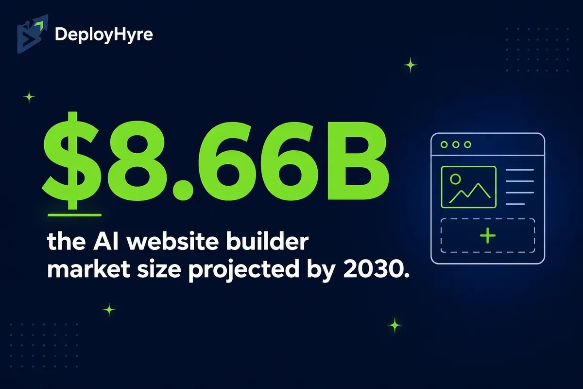 AI website builder market size statistic - DeployHyre