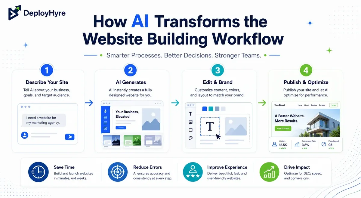 How AI transforms the website building workflow - DeployHyre