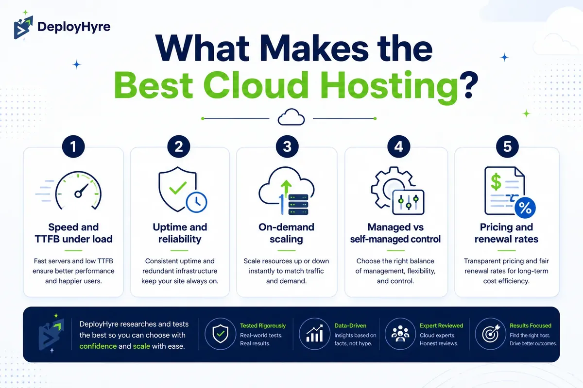 What makes the best cloud hosting - criteria - DeployHyre
