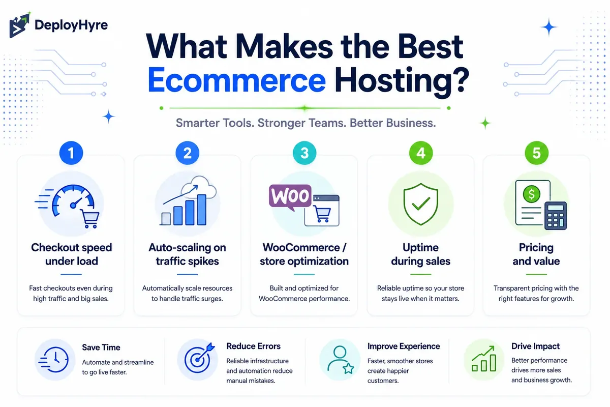 What makes the best ecommerce hosting - criteria - DeployHyre