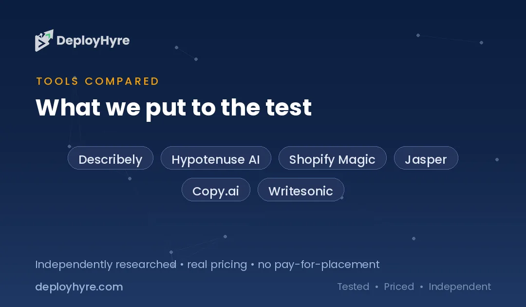 tools compared best ai product description generators