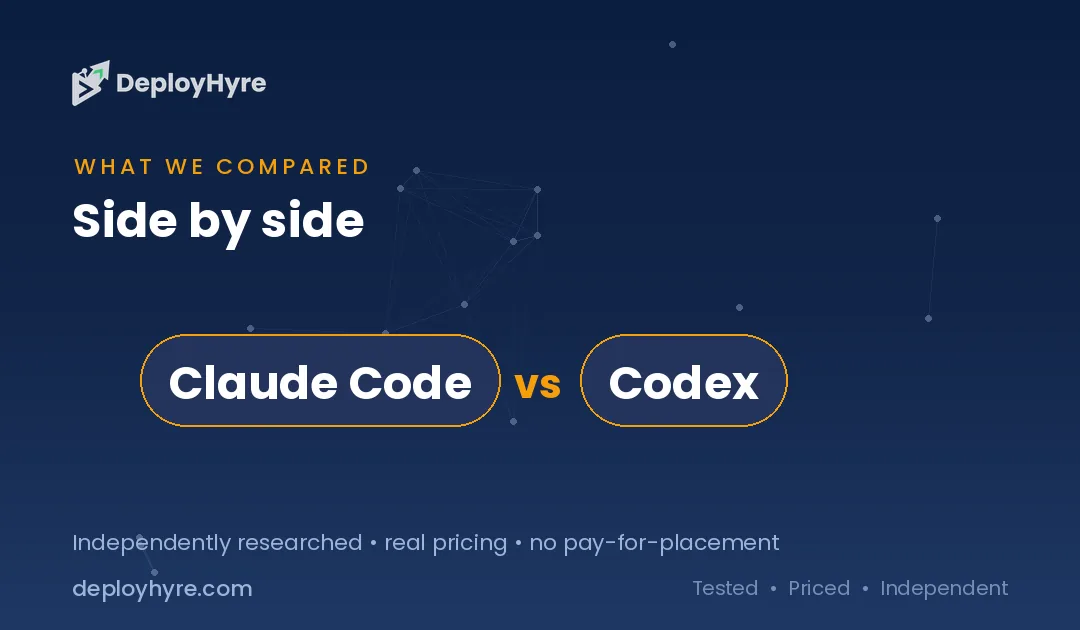 tools compared claude code vs codex