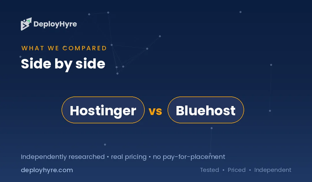 Tools Compared — Hostinger vs Bluehost tools compared hostinger vs bluehost
