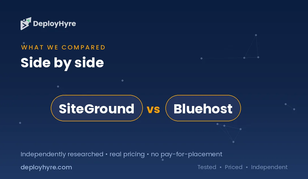 tools compared siteground vs bluehost