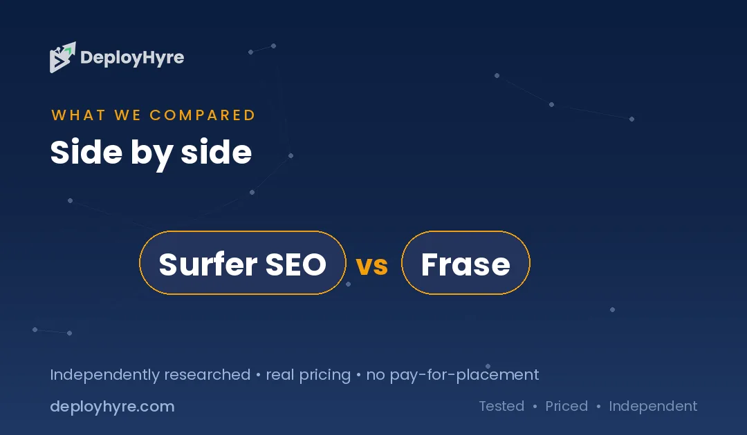 Tools Compared — Surfer SEO vs Frase tools compared surfer seo vs frase